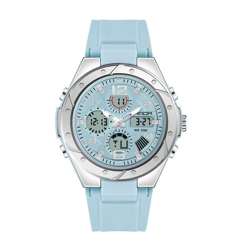 Men's Dual Display Waterproof Luminous Couple Sports Electronic Watch - Image 3