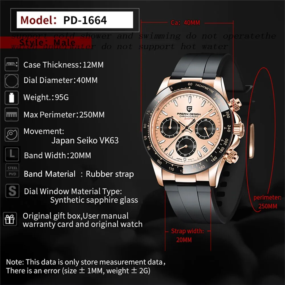 PAGANI DESIGN Watch Men Quartz Top Brand Luxury Automatic Date, Waterproof - Image 12
