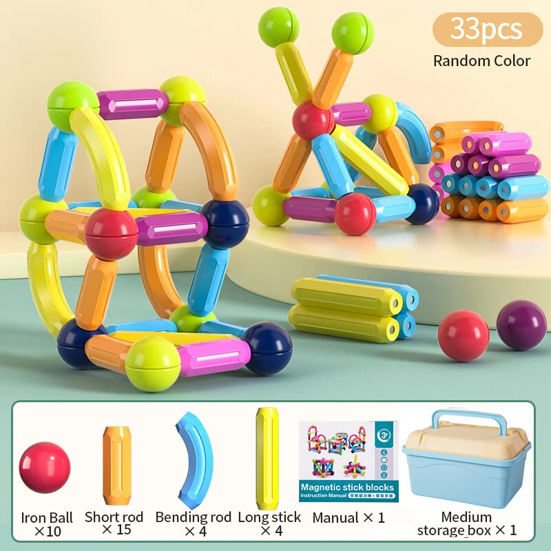 Kids Magnetic Construction Set Magnetic Balls Stick Building Blocks Montessori Educational Toys For Children Gift - Image 8