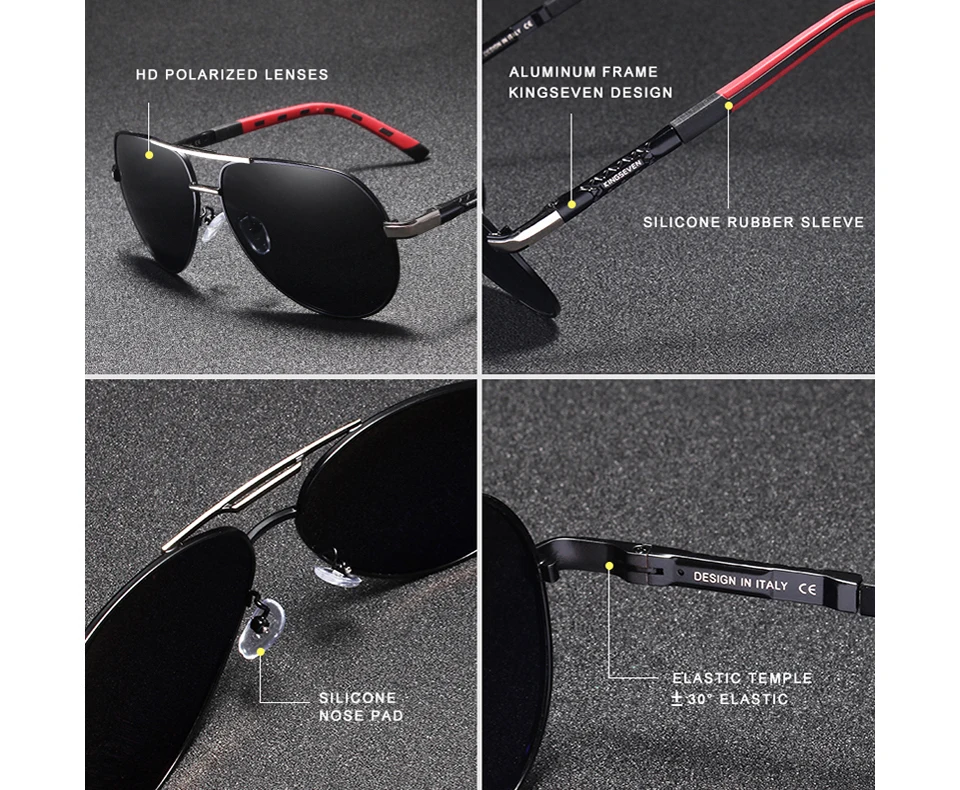 KINGSEVEN Men Vintage Aluminum Polarized Sunglasses - Image 15