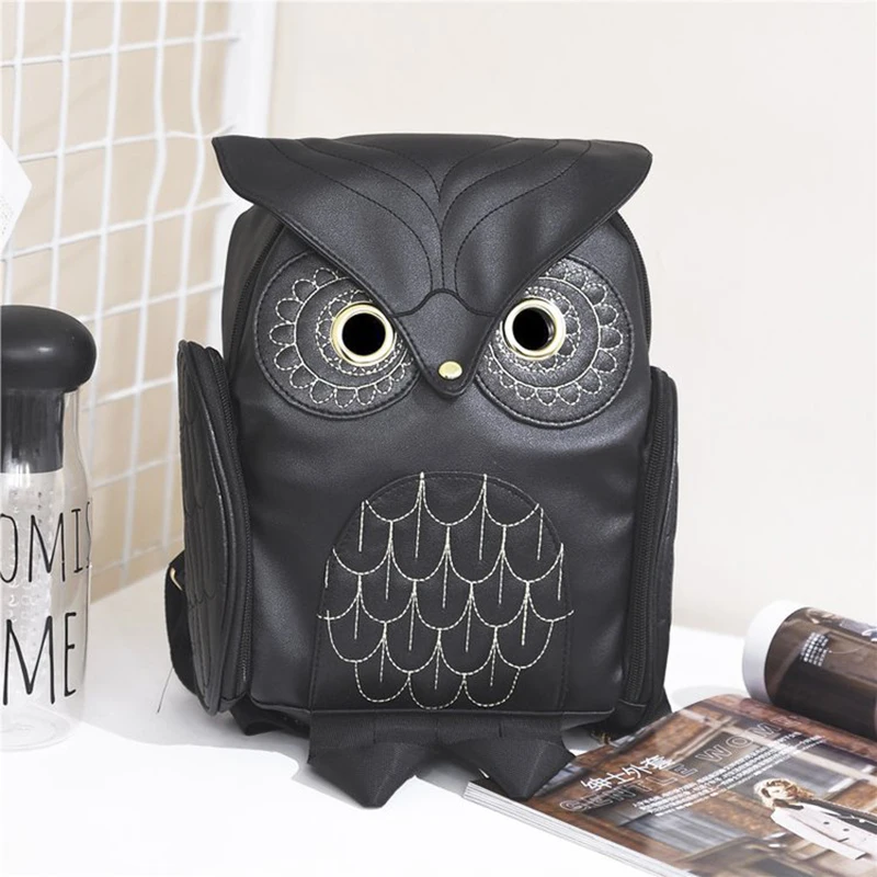 PU Embossed Owl Backpack, Fashionable And Cute Cartoon Animal Backpack, Travel Trendy Women's Bag - Image 2