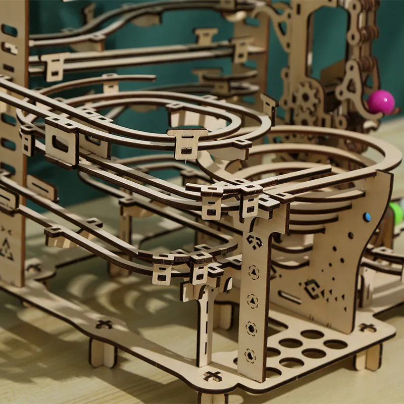 335PCS Marble Run Set 3D Wooden Puzzle DIY Maze Model Building Block Kits Assembly Educational Toys For Children Adult Stem Gift - Image 15
