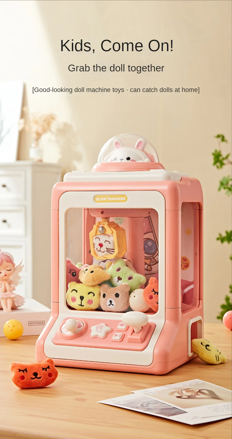 Automatic Doll Machine Toy for Kids Mini Cartoon Coin Operated Play Game Claw Crane Machines with Light Music Children Toy Gifts - Image 11