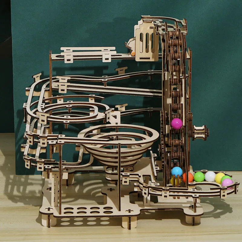 335PCS Marble Run Set 3D Wooden Puzzle DIY Maze Model Building Block Kits Assembly Educational Toys For Children Adult Stem Gift - Image 10