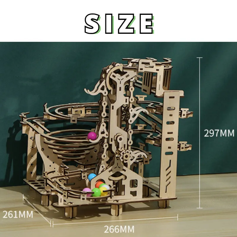 335PCS Marble Run Set 3D Wooden Puzzle DIY Maze Model Building Block Kits Assembly Educational Toys For Children Adult Stem Gift - Image 12