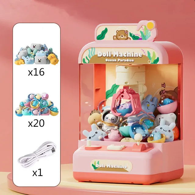 Automatic Doll Machine Toy for Kids Mini Cartoon Coin Operated Play Game Claw Crane Machines with Light Music Children Toy Gifts - Image 9