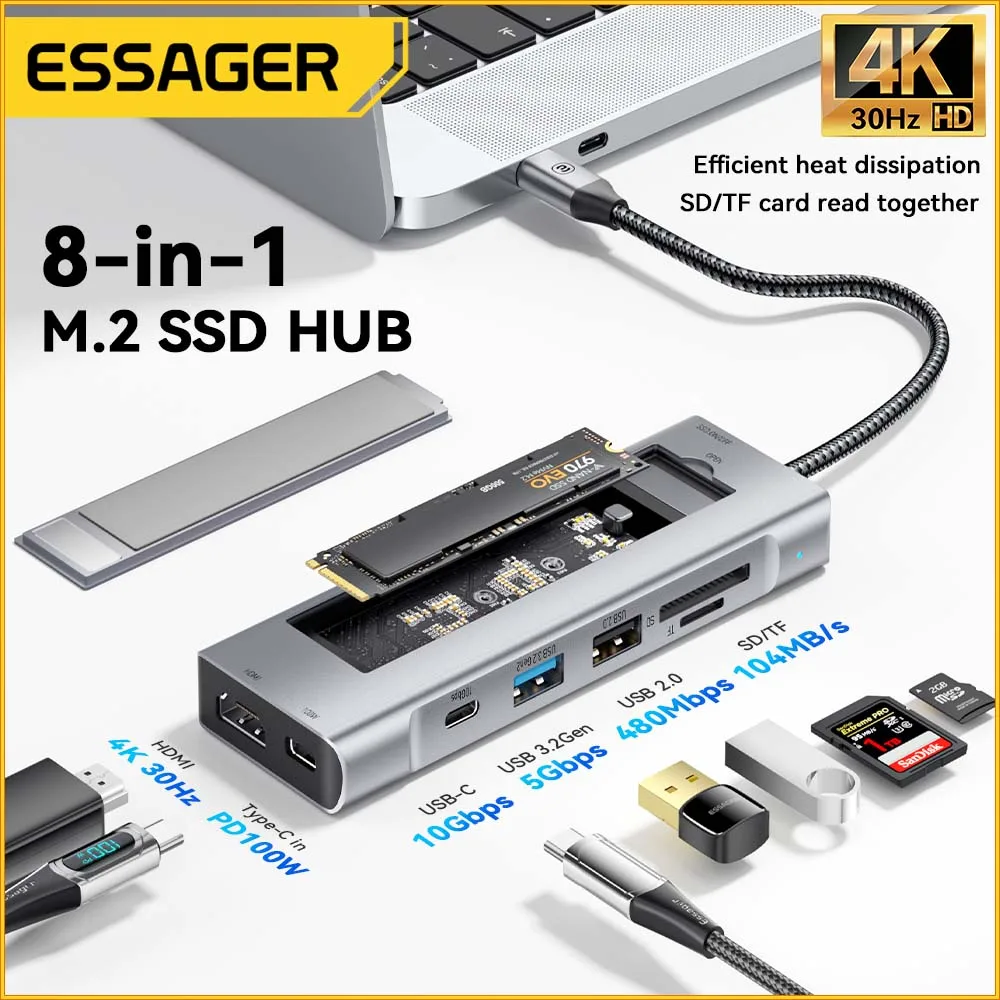 Essager 8-in-1 USB Hub - Image 2