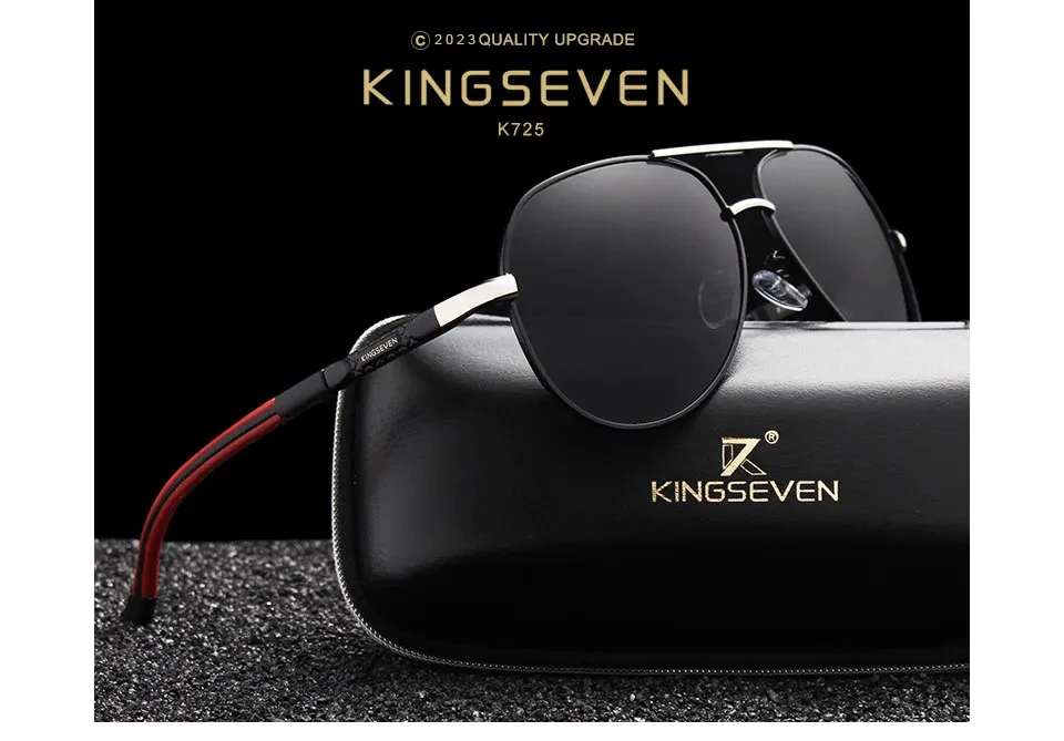KINGSEVEN Men Vintage Aluminum Polarized Sunglasses - Image 14
