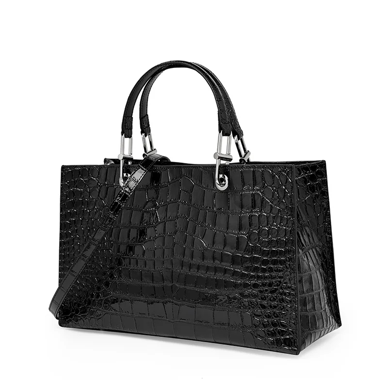 Large Capacity Genuine Leather Women's Bag 2022 New Ladies Handbags Shoulder Bag Crocodile Pattern Women Tote Bag Crossbady Bags - Image 6