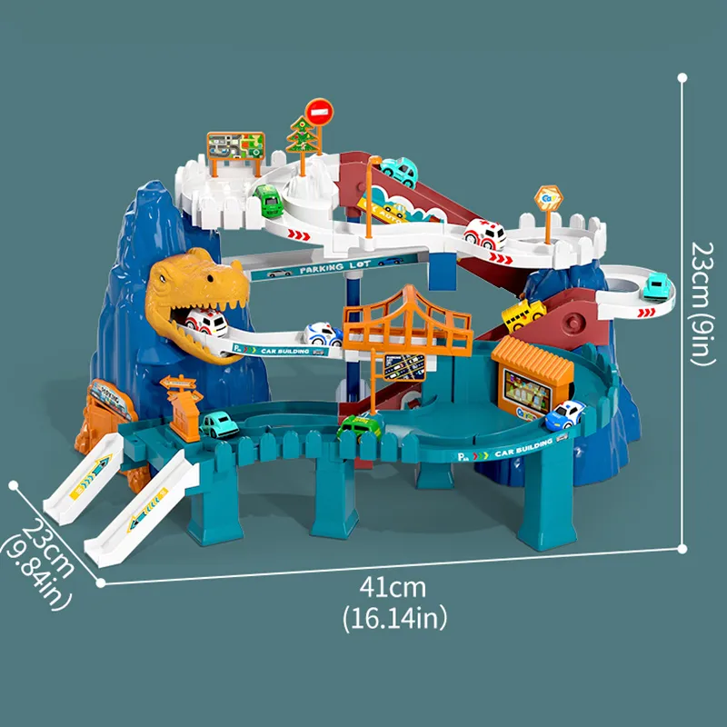 Electric dinosaur track car toys children's car track adventure racing track toys educational children's toys gifts - Image 5