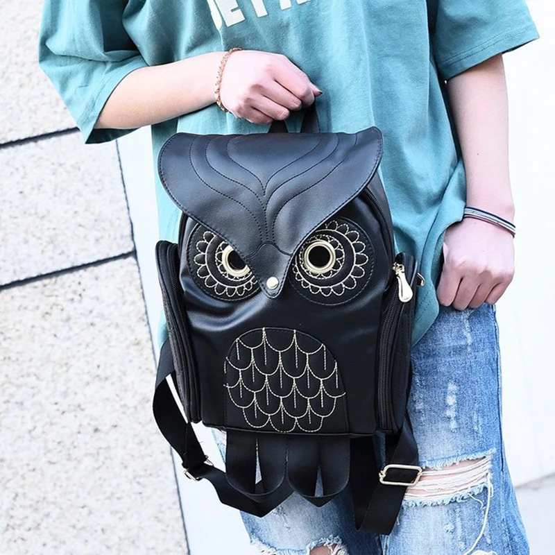 PU Embossed Owl Backpack, Fashionable And Cute Cartoon Animal Backpack, Travel Trendy Women's Bag - Image 5