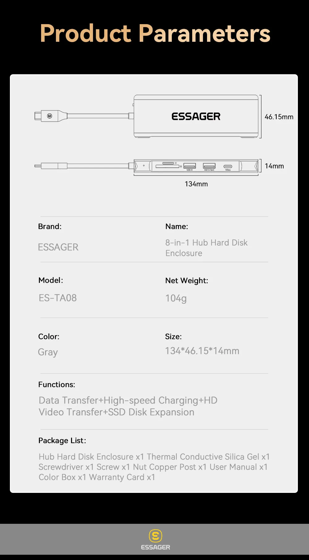 Essager 8-in-1 USB Hub - Image 26