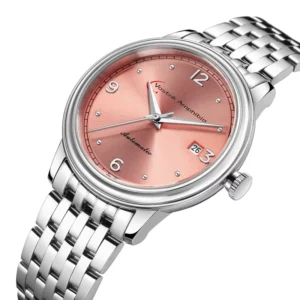 Salmon Dial Automatic Miyota 8215 Mechanical Wristwatch