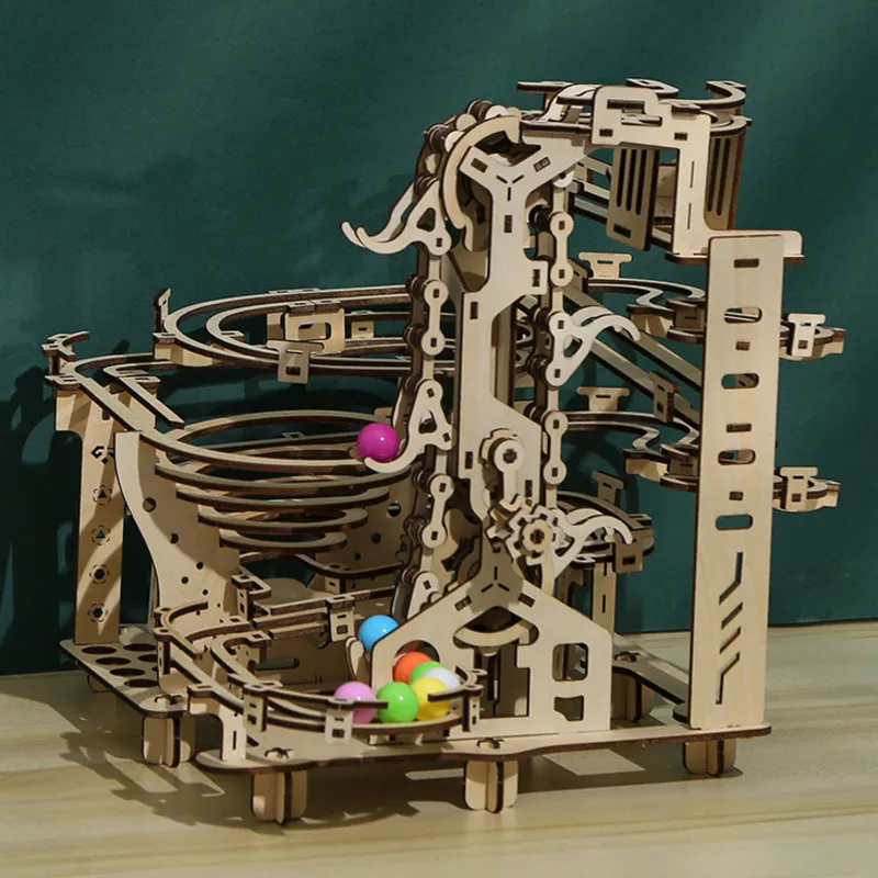 335PCS Marble Run Set 3D Wooden Puzzle DIY Maze Model Building Block Kits Assembly Educational Toys For Children Adult Stem Gift - Image 2