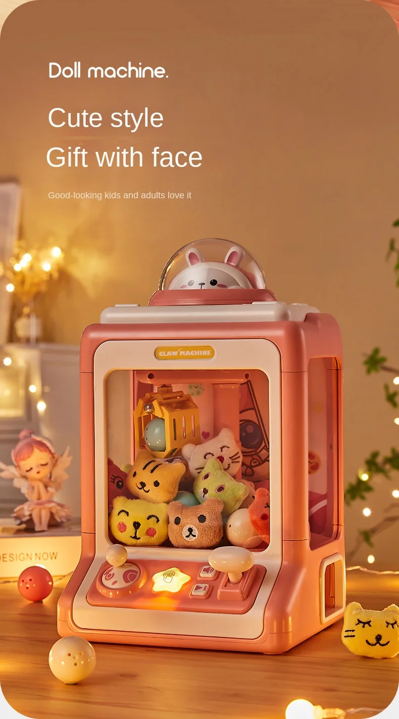 Automatic Doll Machine Toy for Kids Mini Cartoon Coin Operated Play Game Claw Crane Machines with Light Music Children Toy Gifts - Image 17