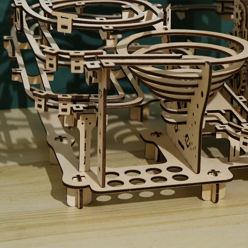 335PCS Marble Run Set 3D Wooden Puzzle DIY Maze Model Building Block Kits Assembly Educational Toys For Children Adult Stem Gift - Image 14