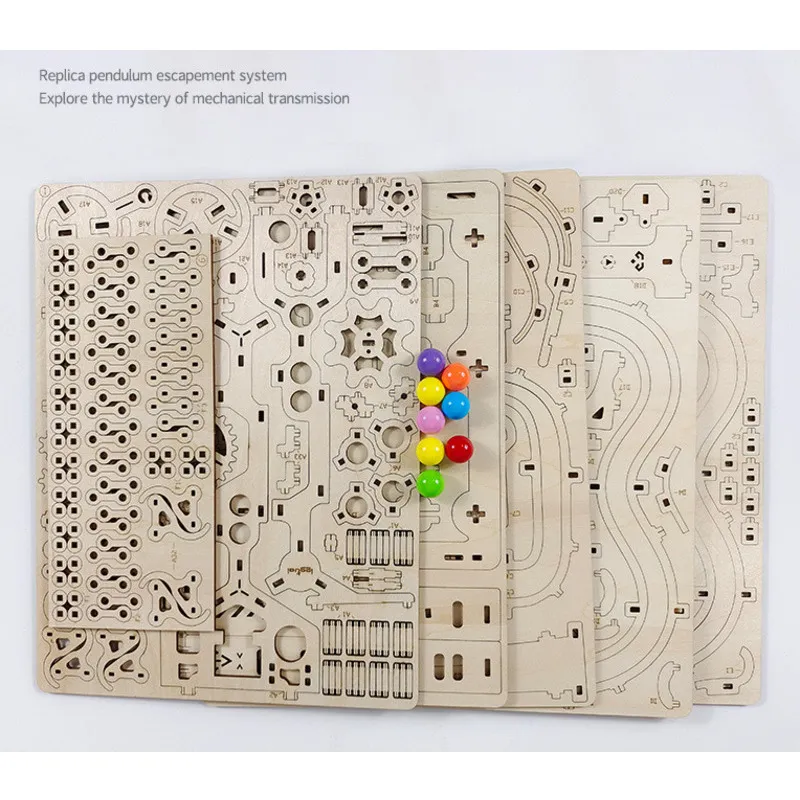 335PCS Marble Run Set 3D Wooden Puzzle DIY Maze Model Building Block Kits Assembly Educational Toys For Children Adult Stem Gift - Image 8