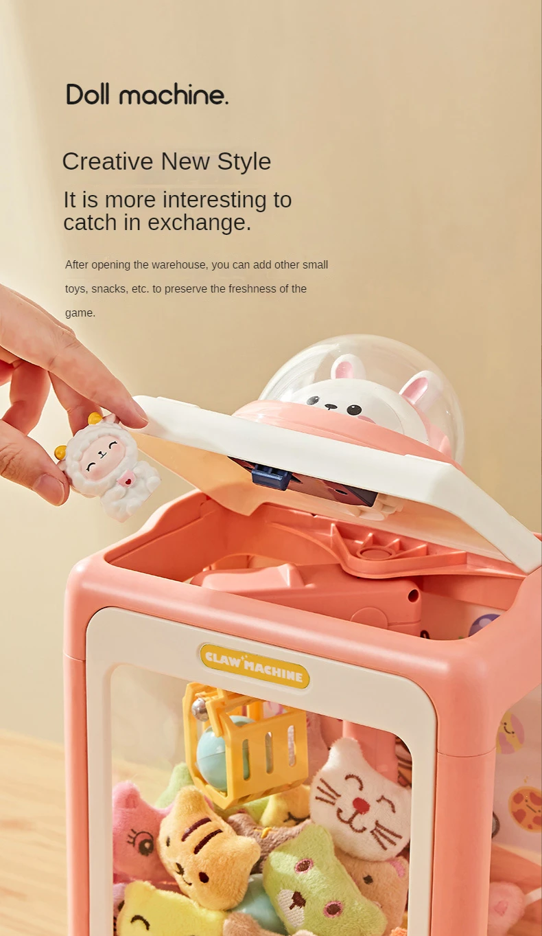 Automatic Doll Machine Toy for Kids Mini Cartoon Coin Operated Play Game Claw Crane Machines with Light Music Children Toy Gifts - Image 16