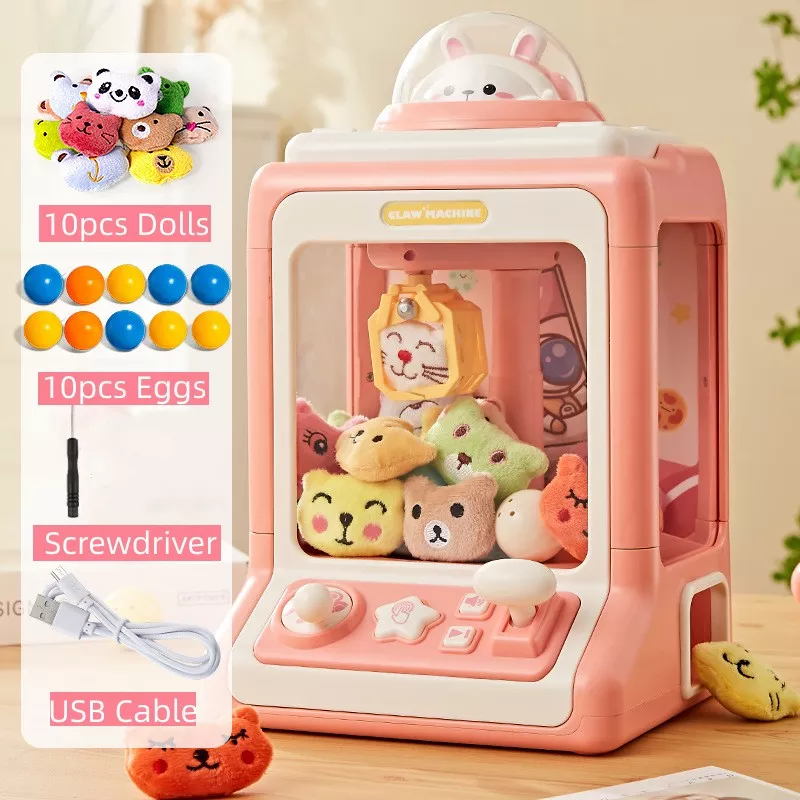 Automatic Doll Machine Toy for Kids Mini Cartoon Coin Operated Play Game Claw Crane Machines with Light Music Children Toy Gifts - Image 7