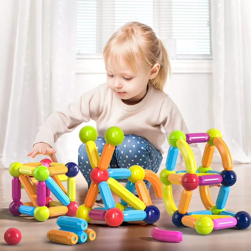 Kids Magnetic Construction Set Magnetic Balls Stick Building Blocks Montessori Educational Toys For Children Gift - Image 4