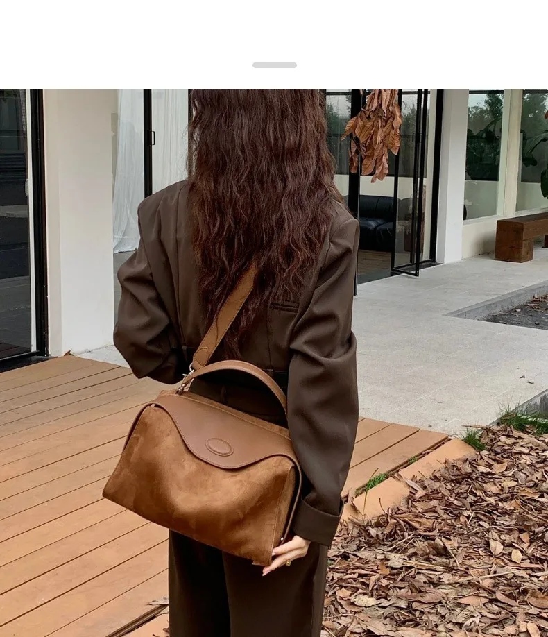 MS Soft Frosted Cowhide Leather Women Bags Luxury Designer Boston Bag Shoulder Handbag Chic Lady Autumn Daily Purses Tote 2023 - Image 15